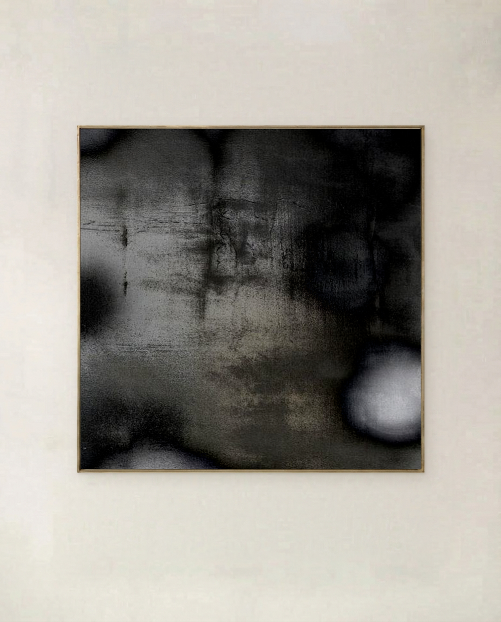 Charcoal Nocturne square monochrome textile abstract artwork