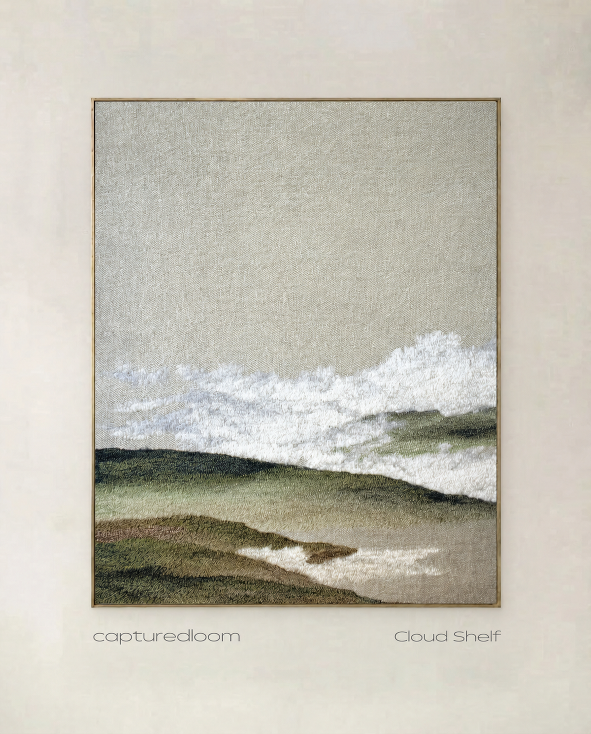 Cloud Shelf — abstract art print of a soft cloud shelf above a pale horizon
