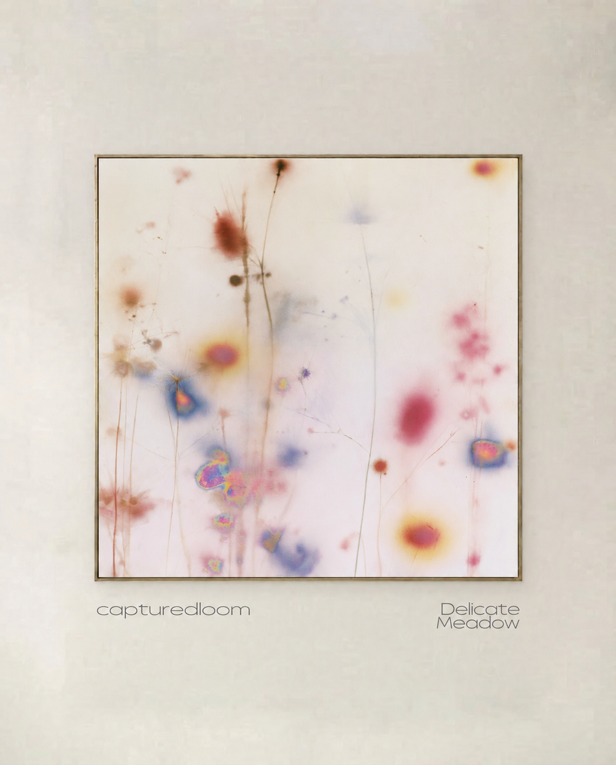 Delicate Meadow — square art print of a delicate meadow in pale washed tones