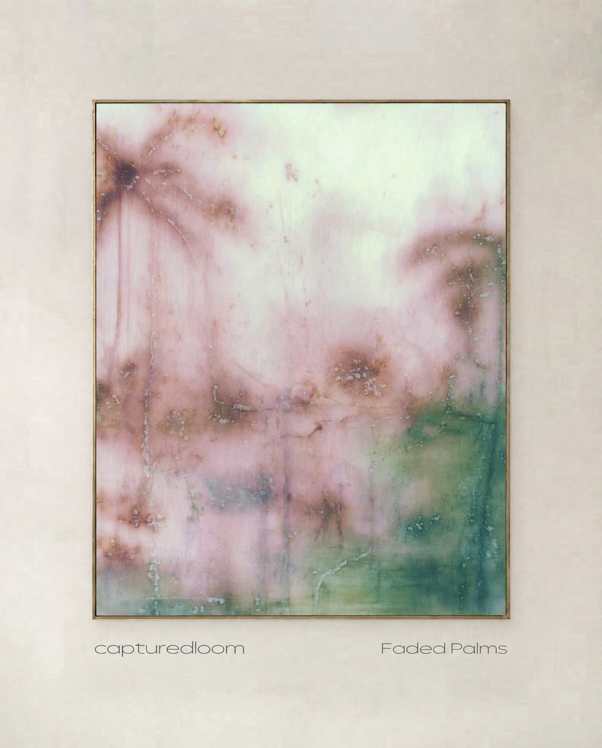 Faded Palms — art print of faded palms in muted green and sand tones