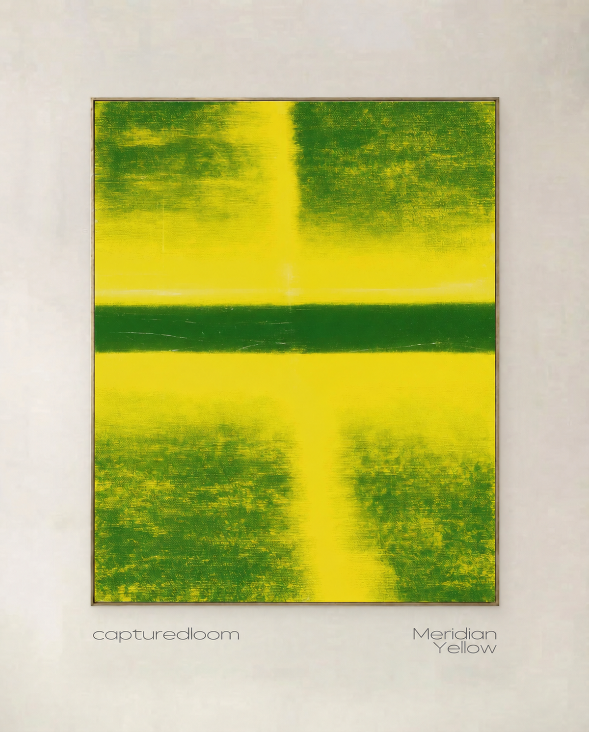 Meridian Yellow — abstract art print in warm yellow with soft green and cream blocks