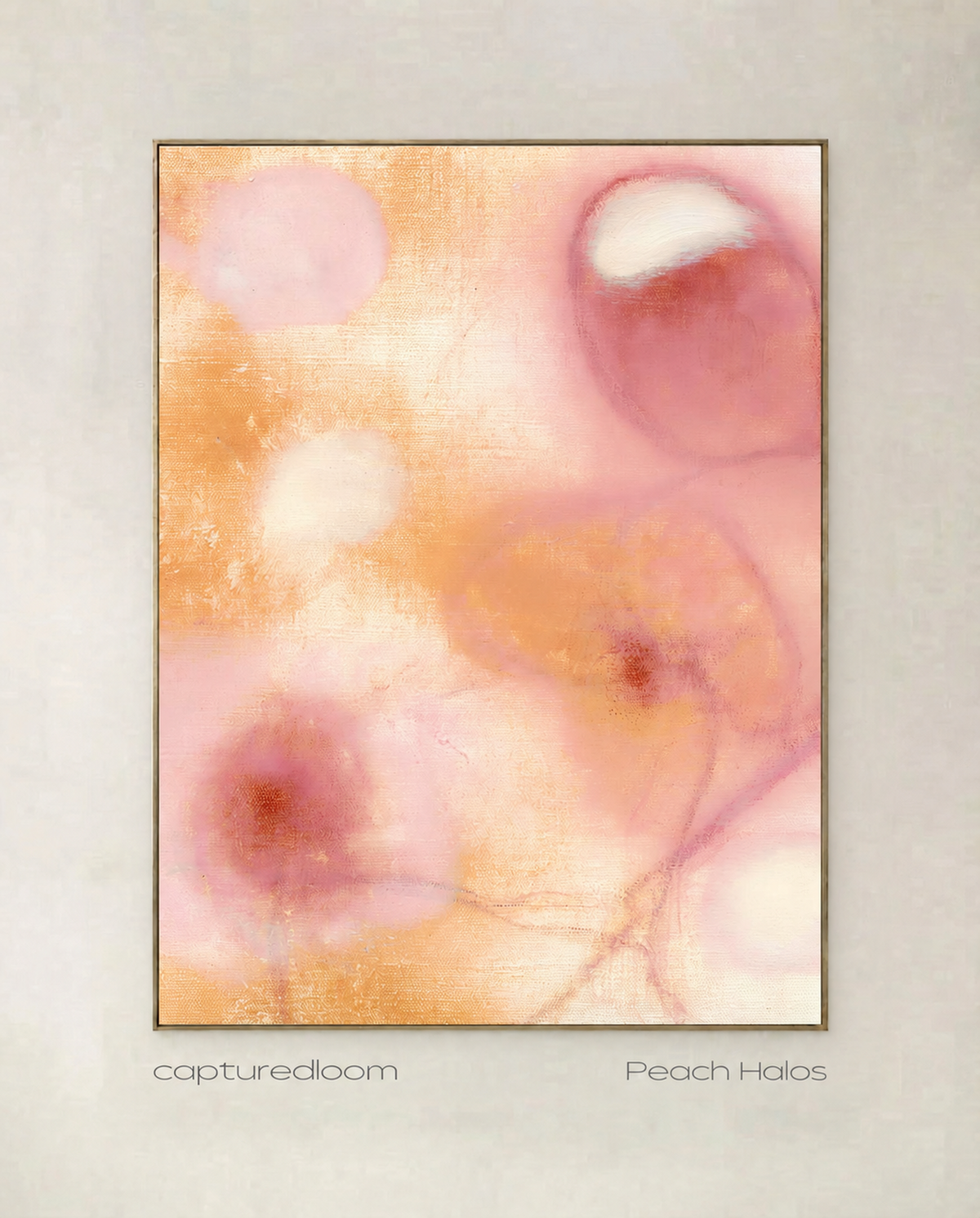 Peach Halos — abstract art print of peach and rose halos on a soft ground