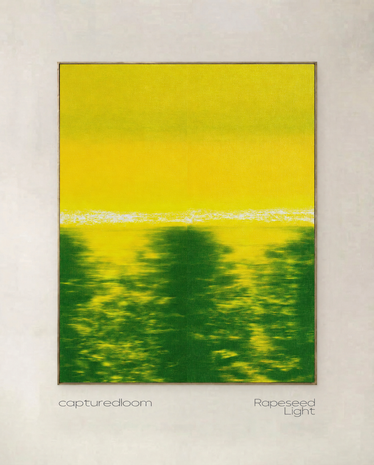 Rapeseed Light — abstract art print of a rippling lime and yellow horizon