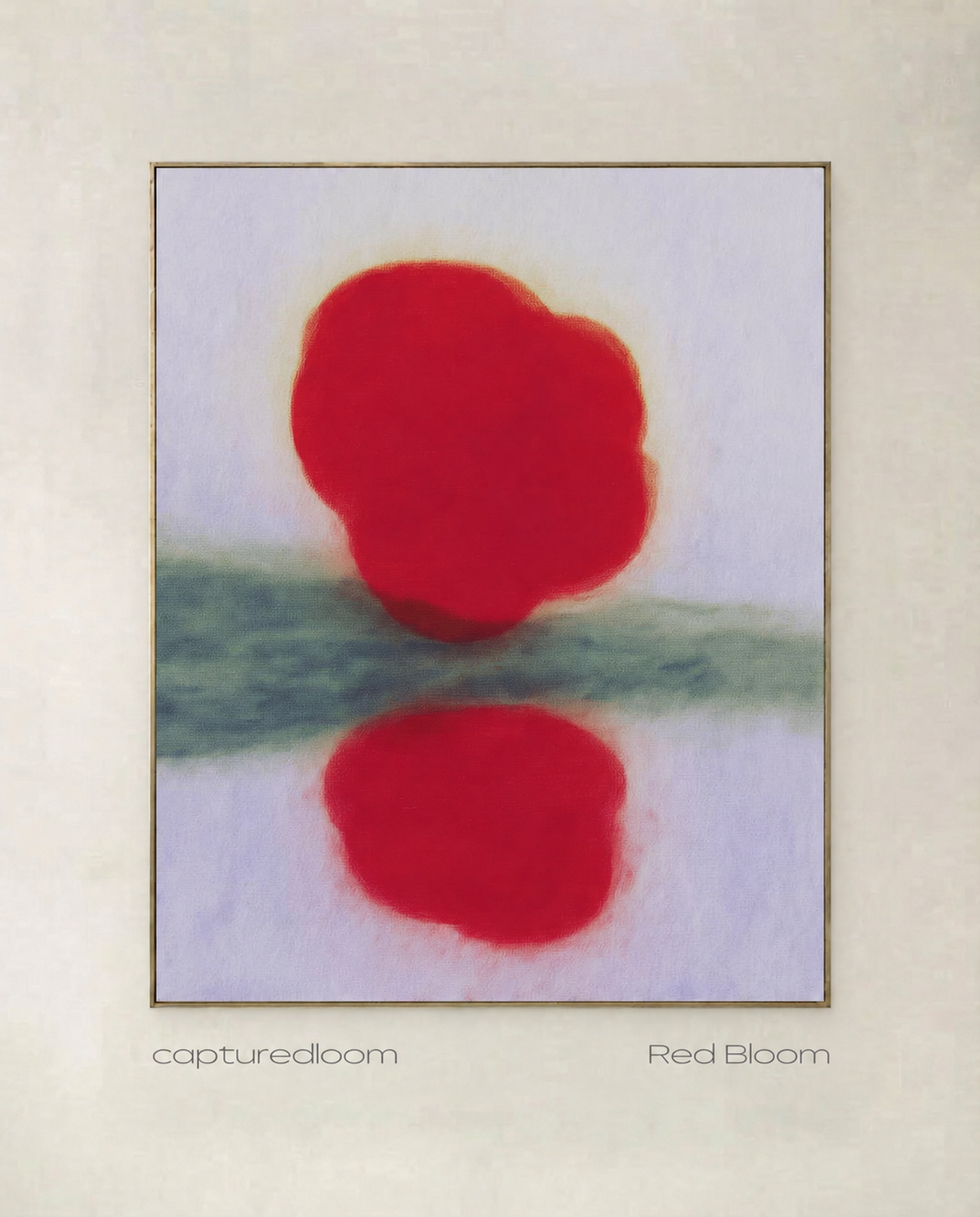 Red Bloom — art print of a red bloom reflected in still dark water