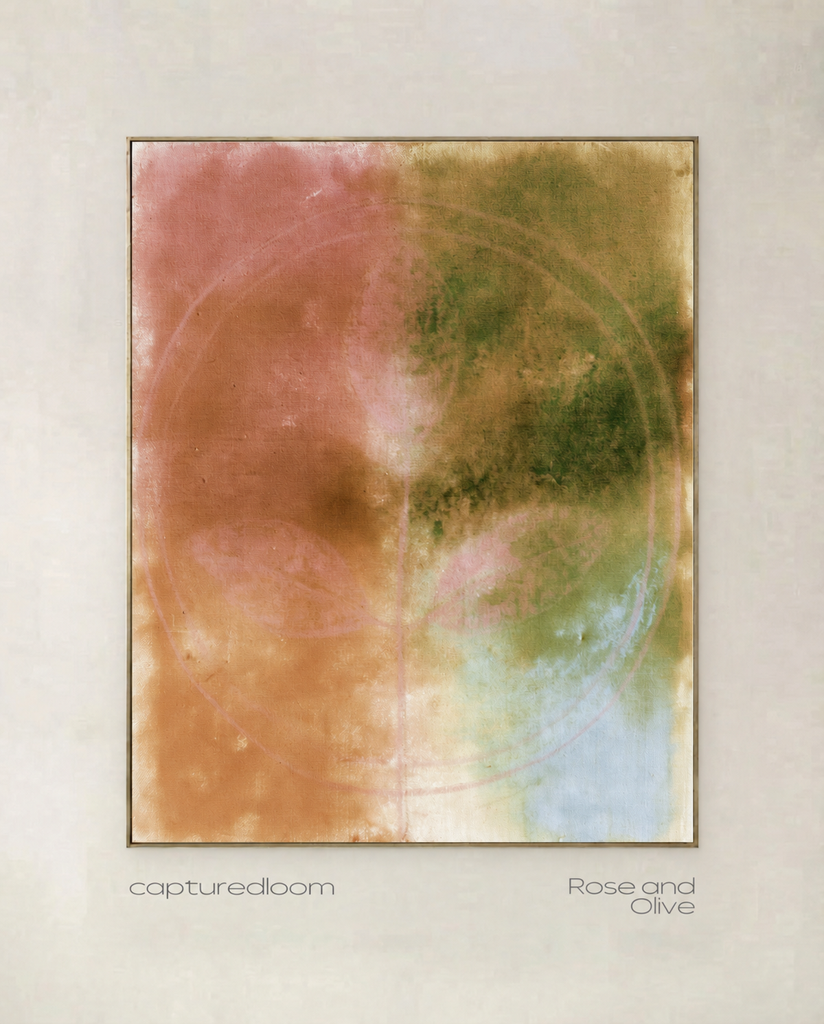 Rose and Olive — abstract botanical art print in rose and olive with a soft halo